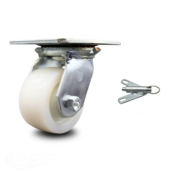 Service Caster 4 Inch Heavy Duty Nylon Caster with Ball Bearing and Swivel Lock SCC-35S420-NYB-BSL - main
